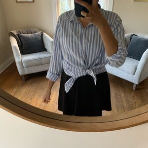 Blue Vertical Stripe Old Navy Button Down XL